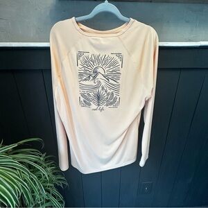 Reel Life Women's Long Sleeve‎ Jax Beach UV Protective Shirt XXL Peach Parfait